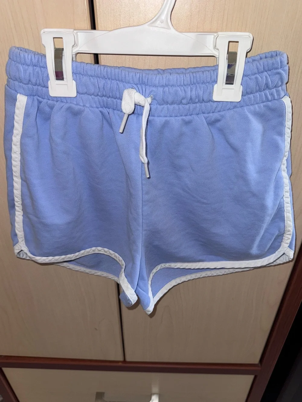 GAP Kids Girls Light Blue Pull-On Shorts Size 10 White Trim Drawstring